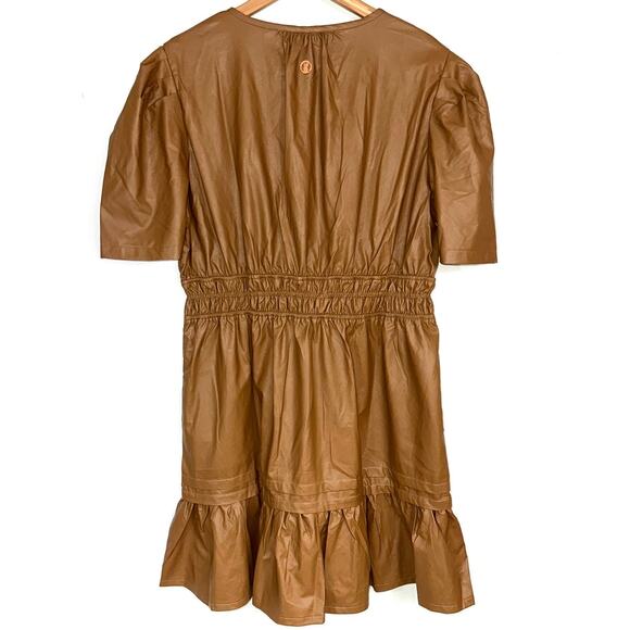 Simply Southern Faux Leather Fawn Brown Short Sleeve Dress Size XL - Picture 6 of 11